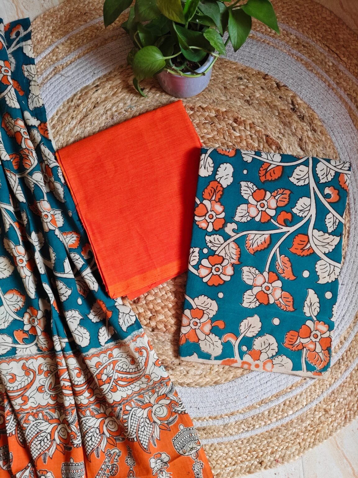 Unstitched Kalamkari Cotton Material