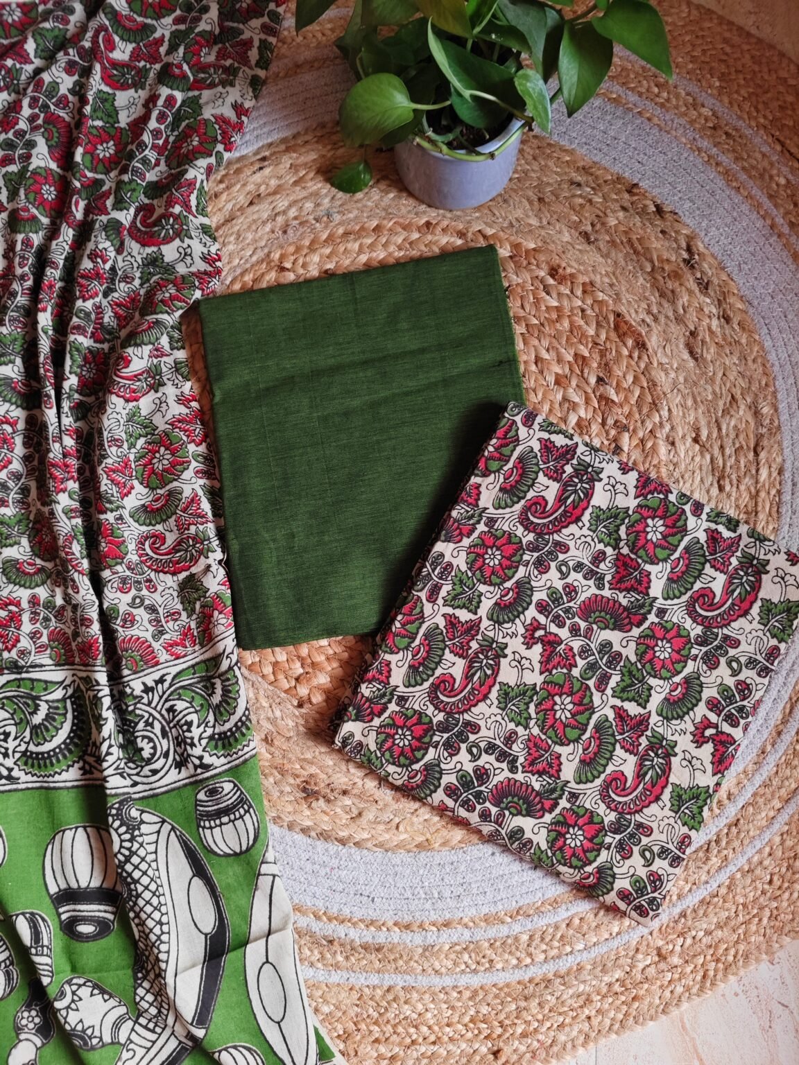 Unstitched Kalamkari Cotton Material