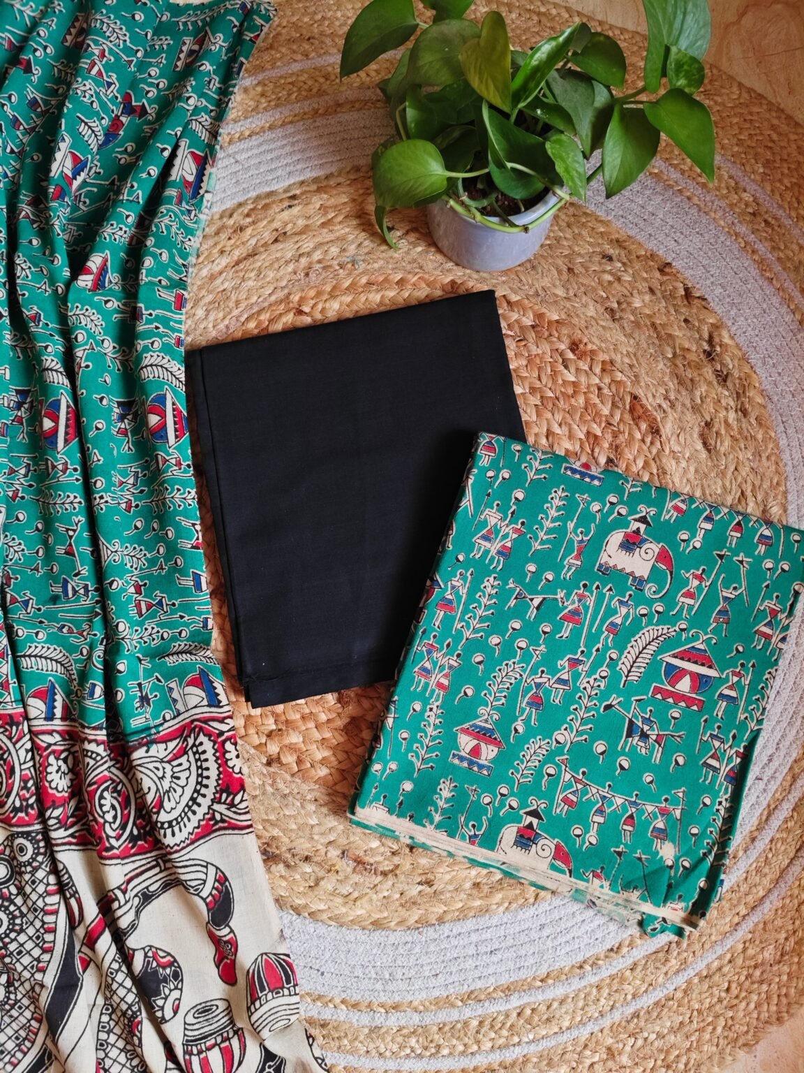 Unstitched Kalamkari Cotton Material