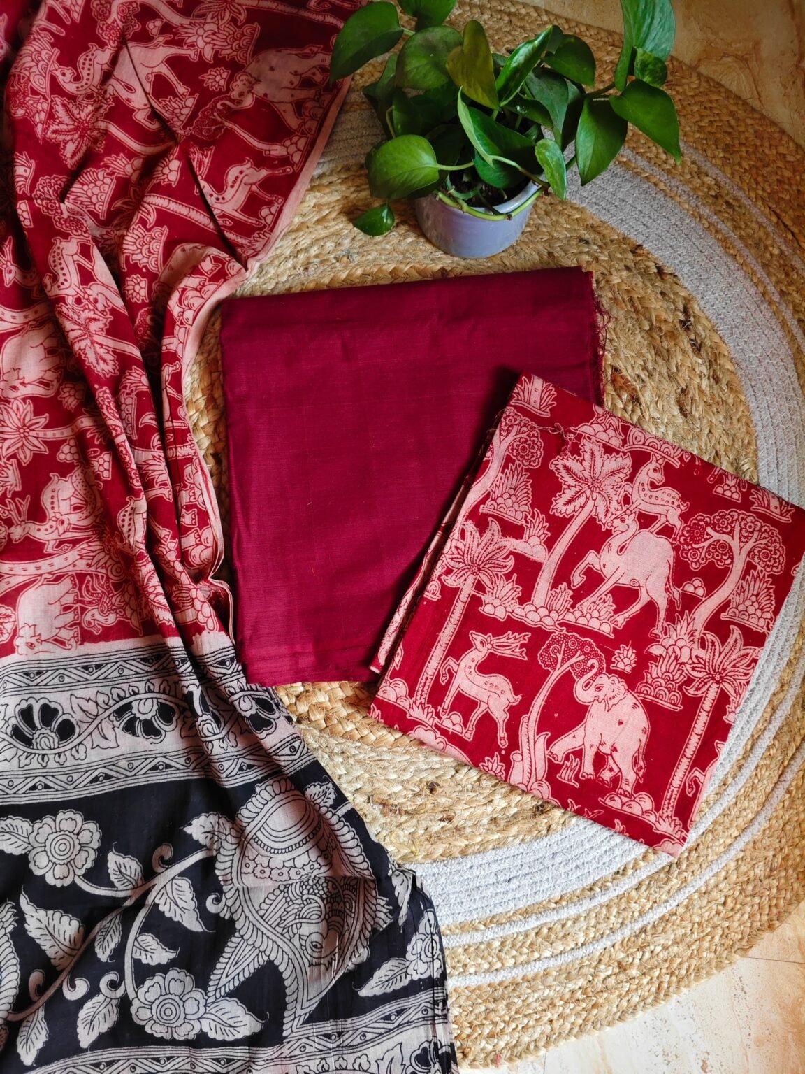 Unstitched Kalamkari Cotton Material