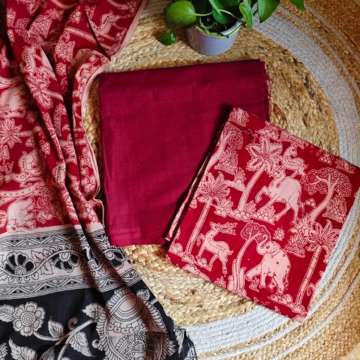 Unstitched Kalamkari Cotton Material
