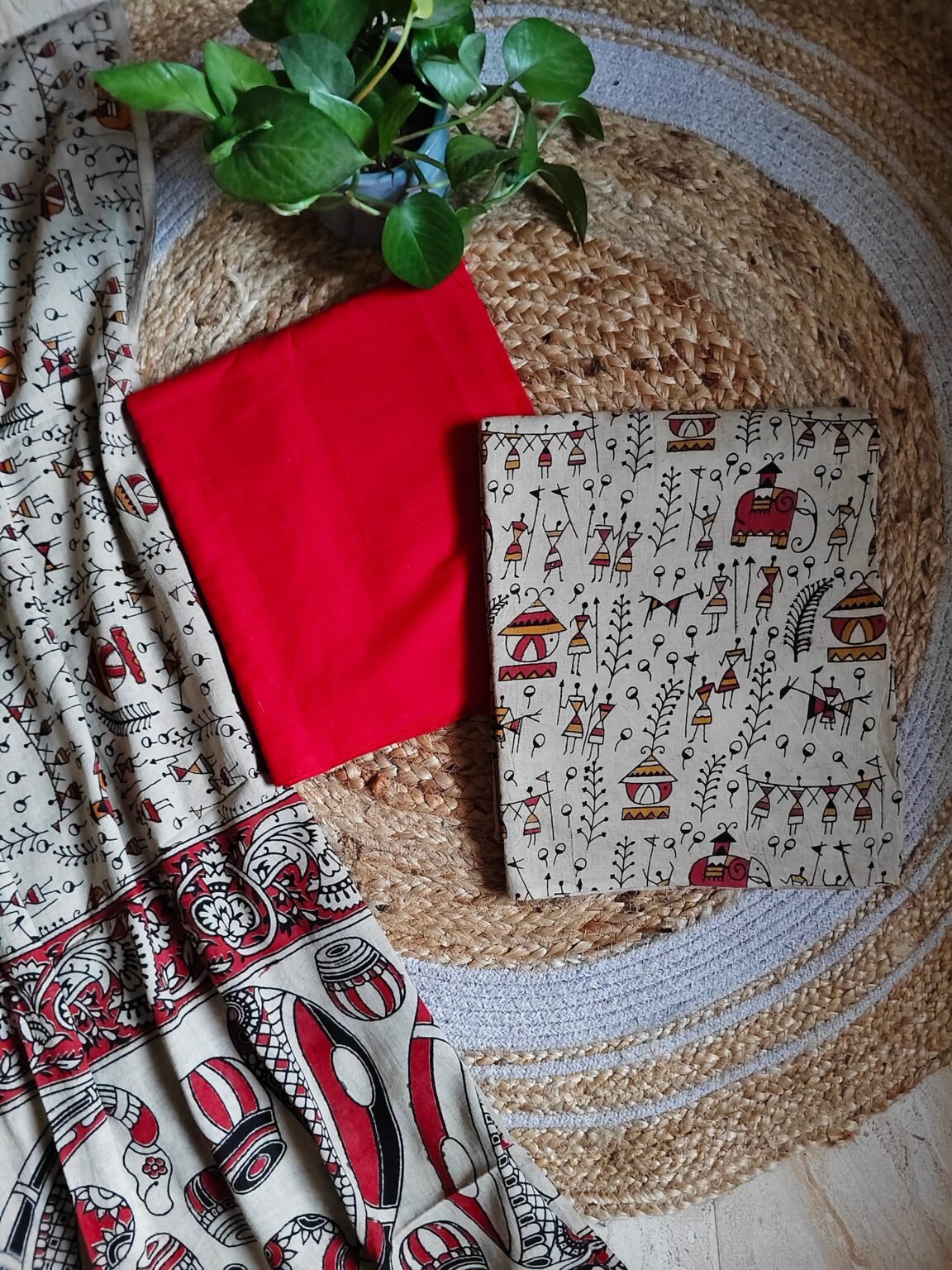 Unstitched Kalamkari Cotton Material