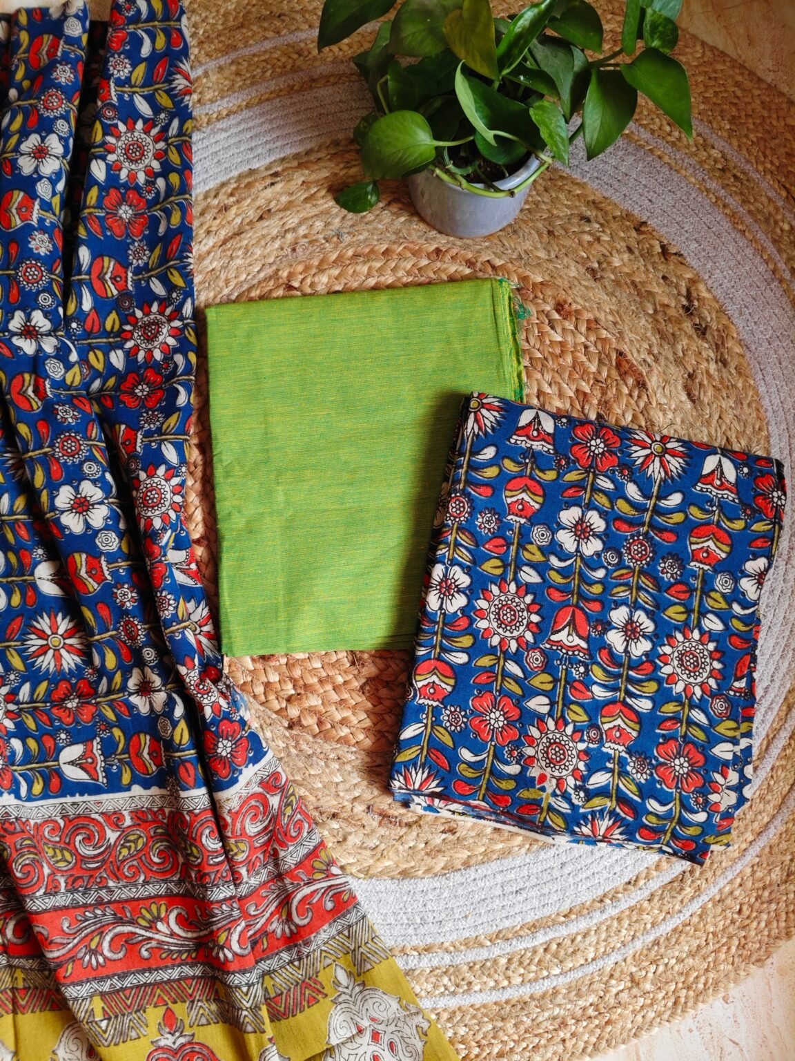 Unstitched Kalamkari Cotton Material