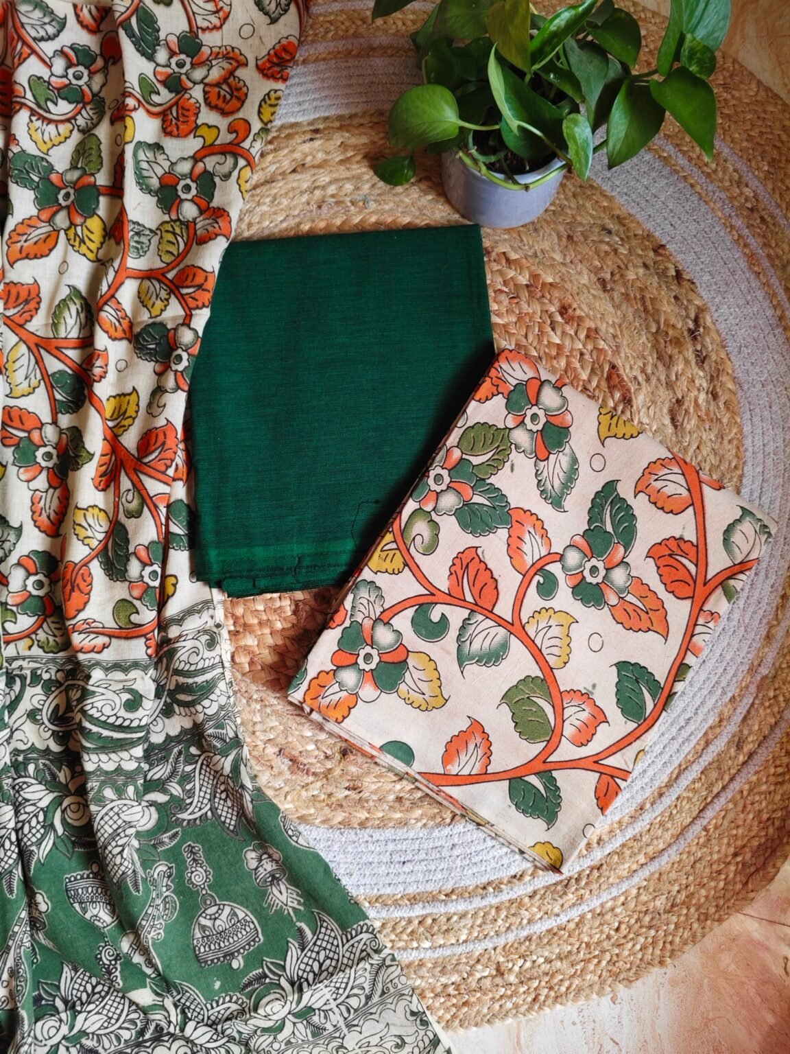 Unstitched Kalamkari Cotton Material